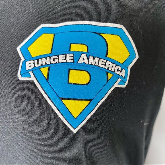 BRIDGE TO NOWHERE Men's Unisex Size Small Bungee Jumping Black Graphic T-Shirt - Picture 3 of 5